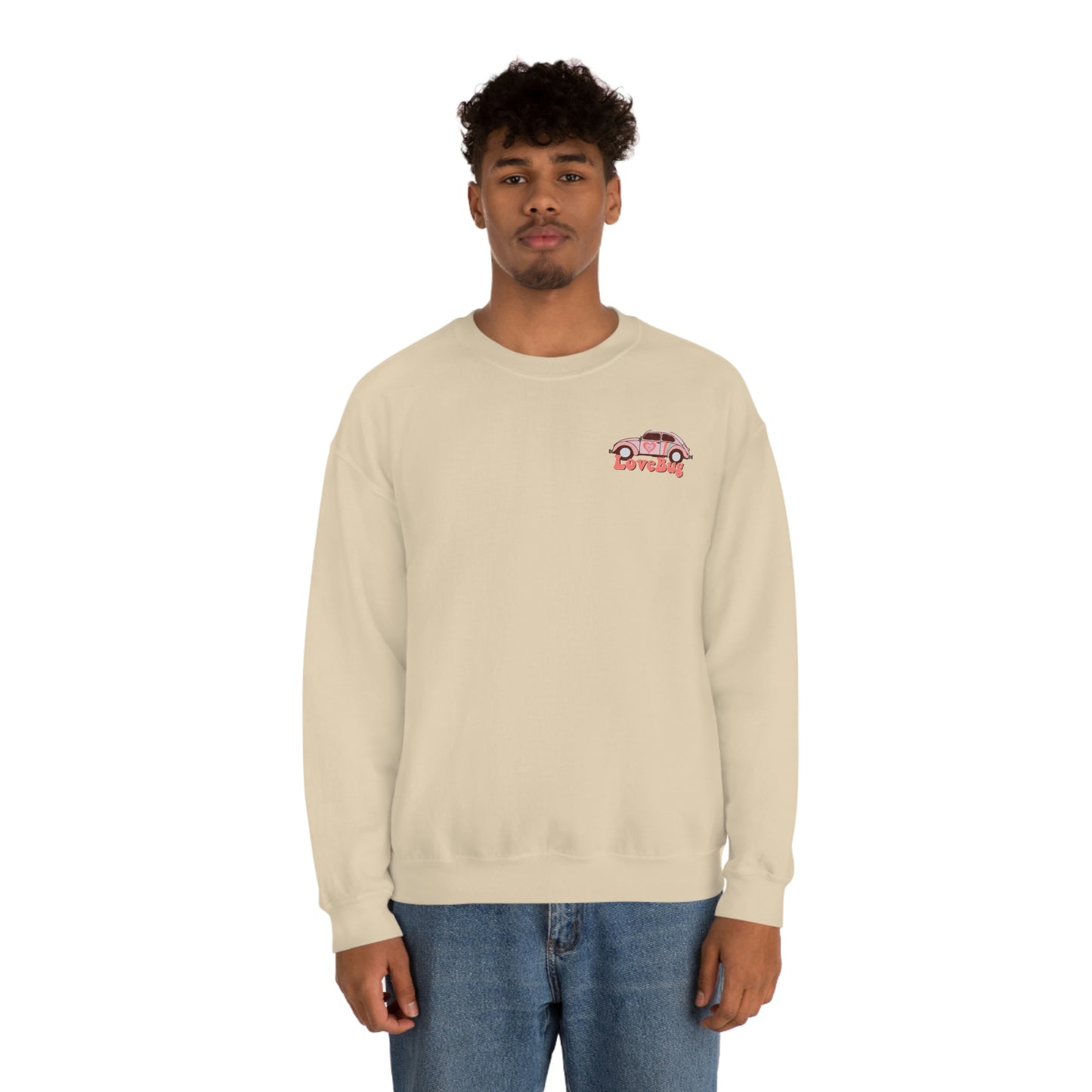 Front and Back Image "Lovebug" Unisex Heavy Blend™ Crewneck Sweatshirt