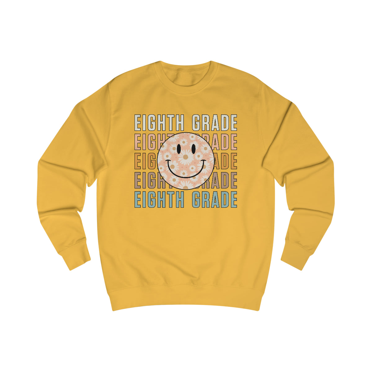 8th Grade Warm Colors Smiley Face Unisex Heavy Blend™ Crewneck Sweatshirt