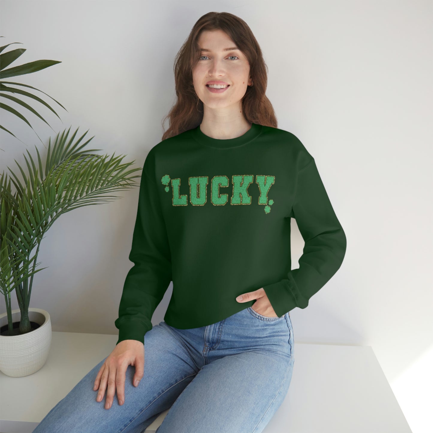 St. Patrick's Day "Lucky" Design Unisex Heavy Blend Crewneck Sweatshirt