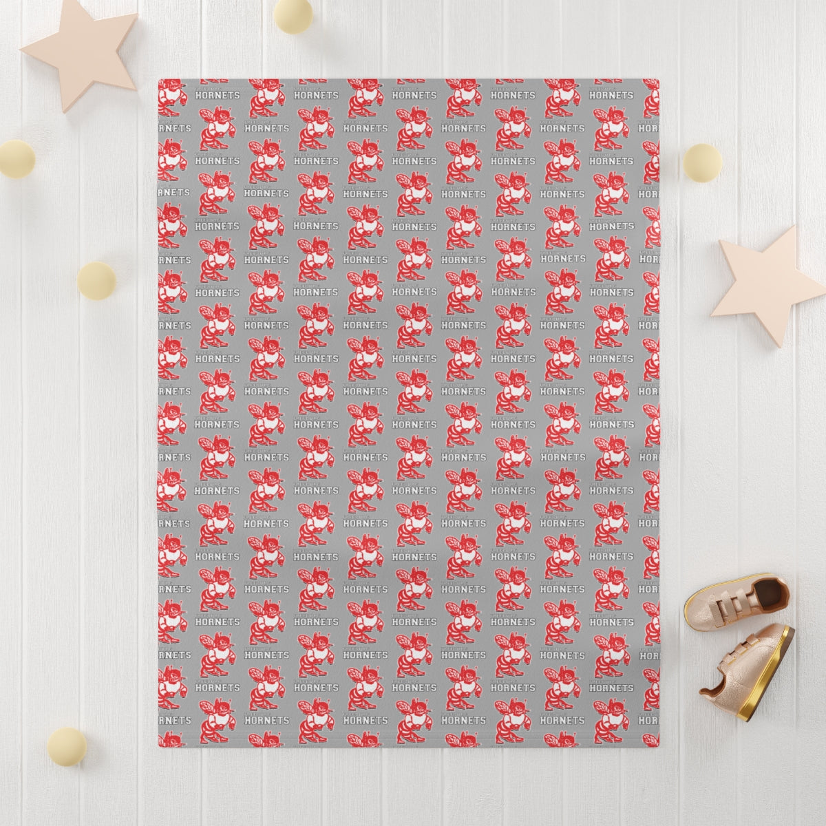 Gray Freeburg Hornets Soft Fleece Baby Blanket