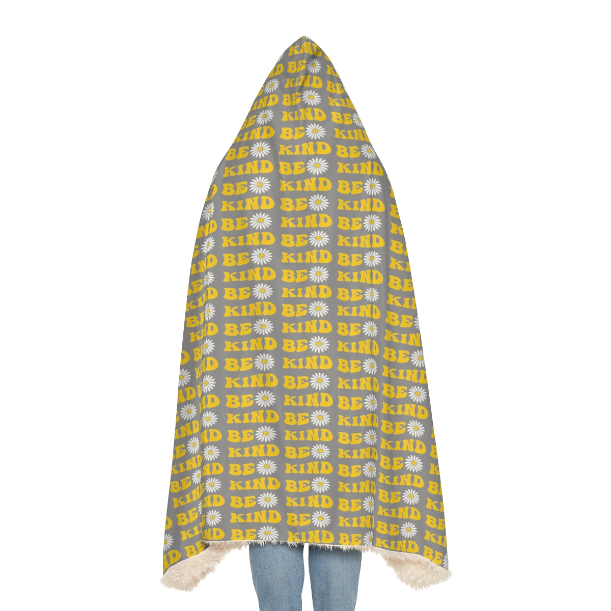 Gray with yellow print "Be Kind" Snuggle Blanket