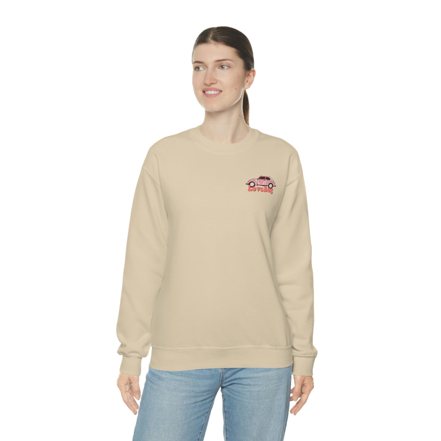 Front and Back Image "Lovebug" Unisex Heavy Blend™ Crewneck Sweatshirt