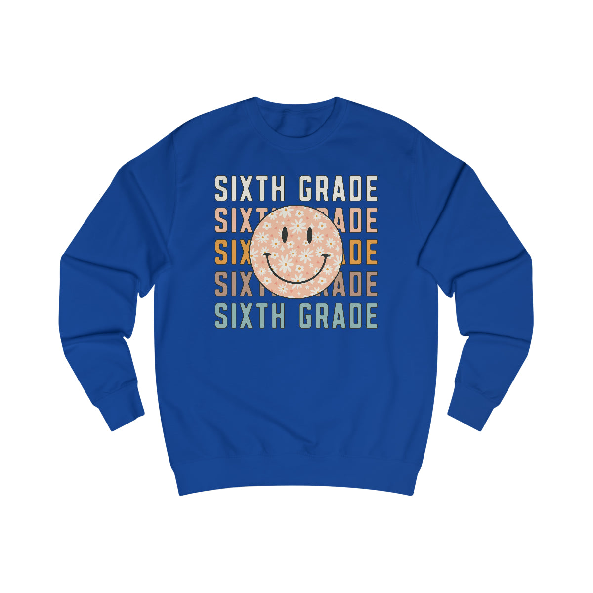 6th Grade Warm Colors Smiley Face Unisex Heavy Blend™ Crewneck Sweatshirt