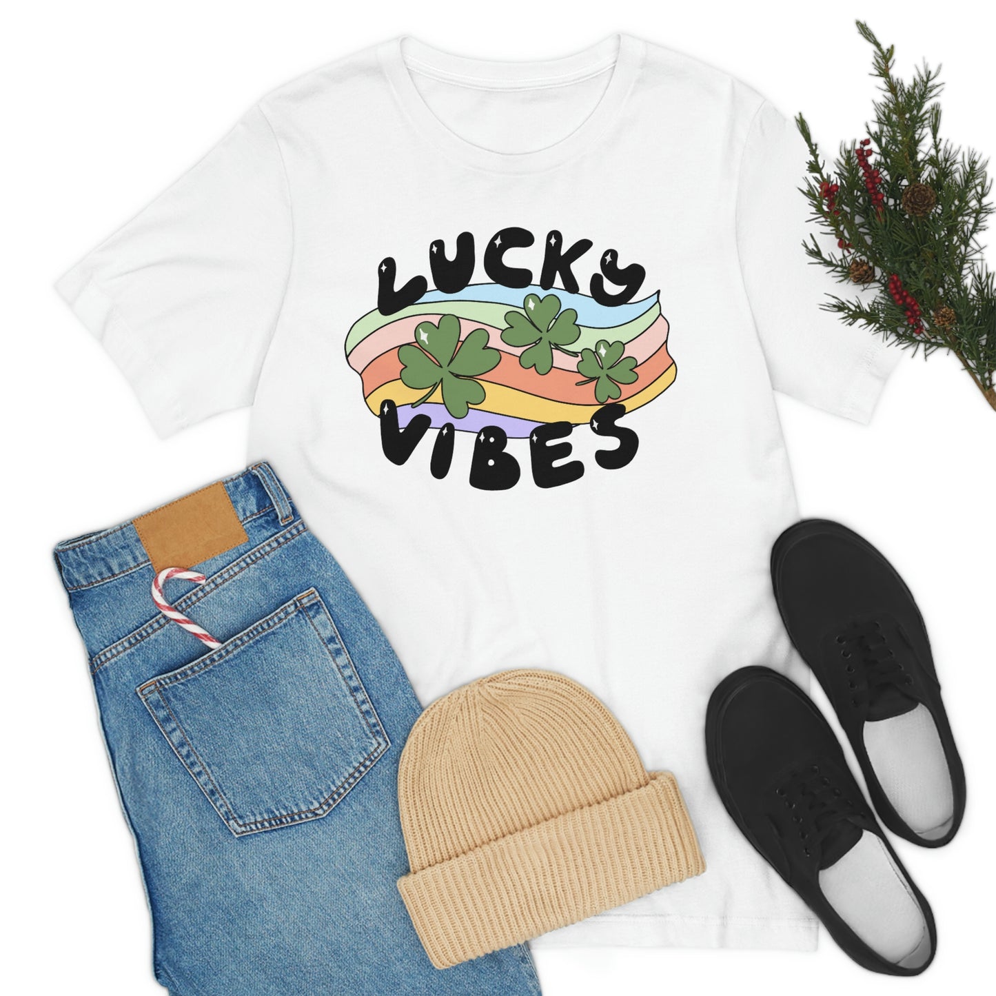 St. Patrick's Day "Lucky Vibes" Unisex Jersey Short Sleeve Tee