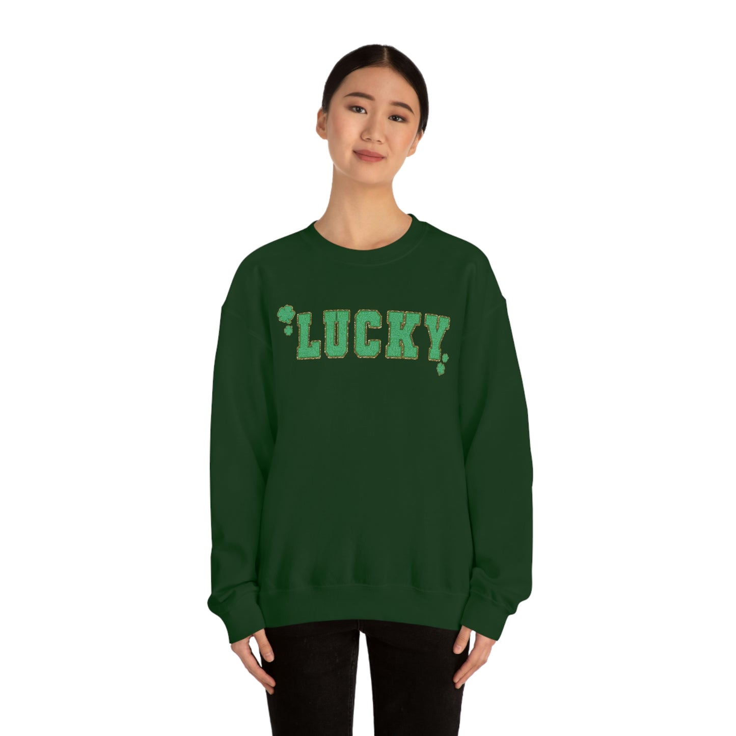 St. Patrick's Day "Lucky" Design Unisex Heavy Blend Crewneck Sweatshirt