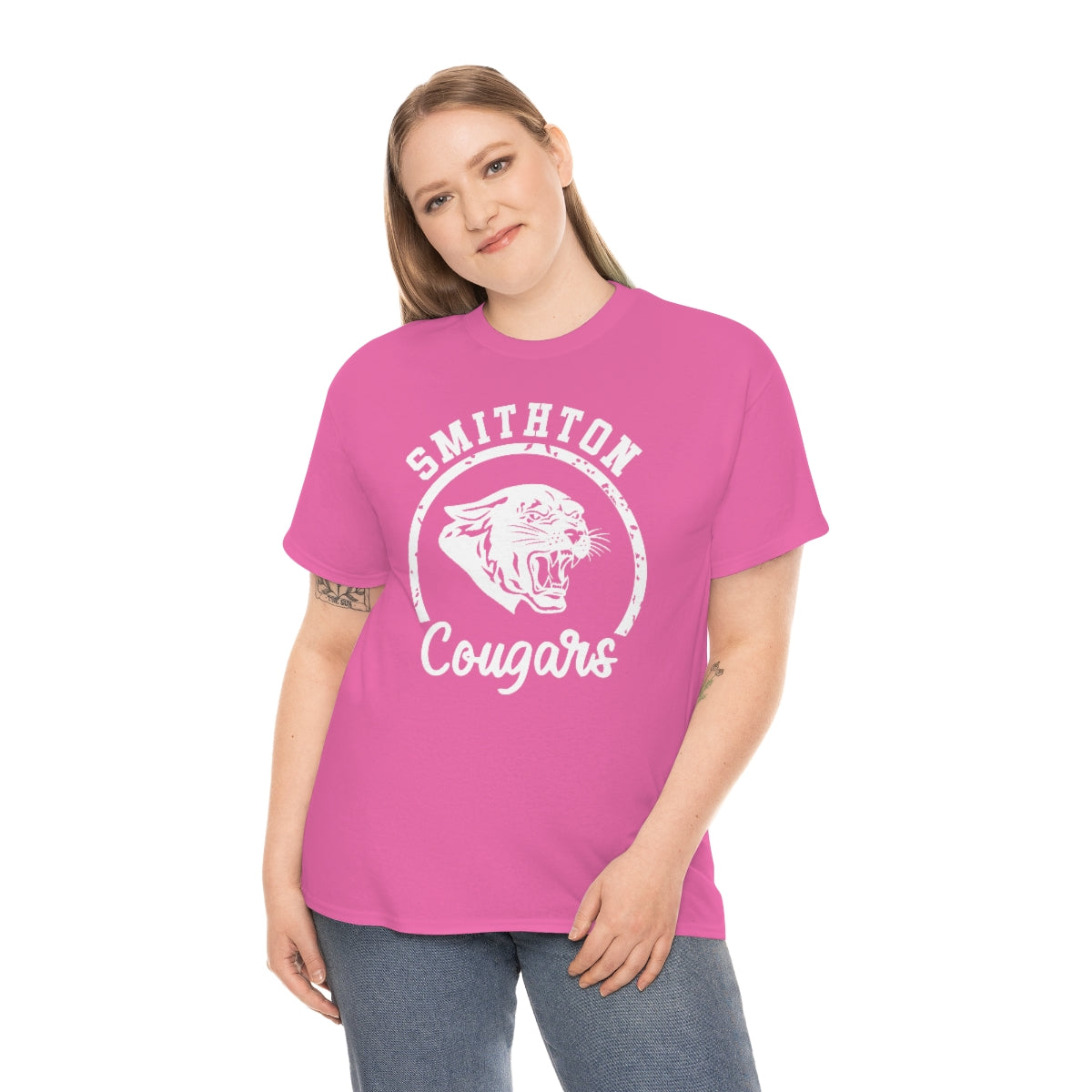 Smithton Cougars - White Imprint Unisex Heavy Cotton Tee