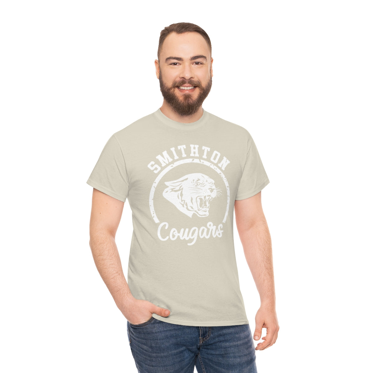 Smithton Cougars - White Imprint Unisex Heavy Cotton Tee