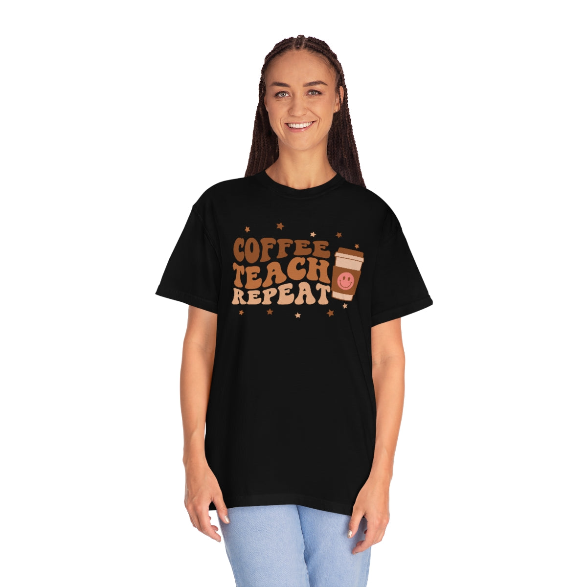 Coffee Teach Repeat Unisex Garment-Dyed Comfort Colors PREMIUM T-shirt