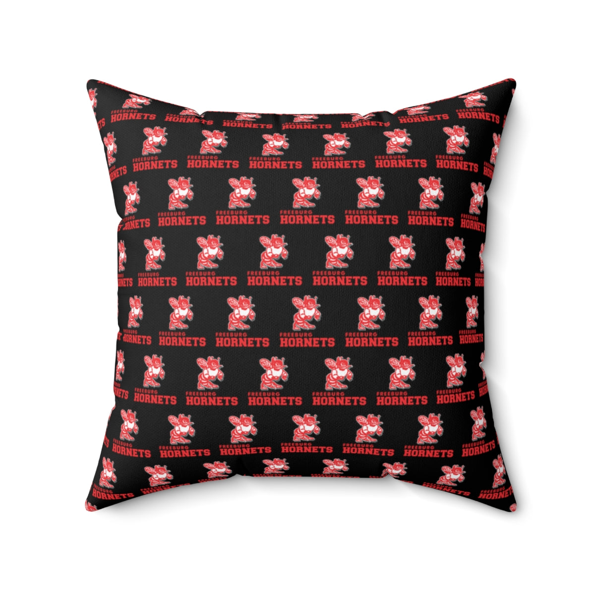 Black Freeburg Hornets Spun Polyester Square Pillow
