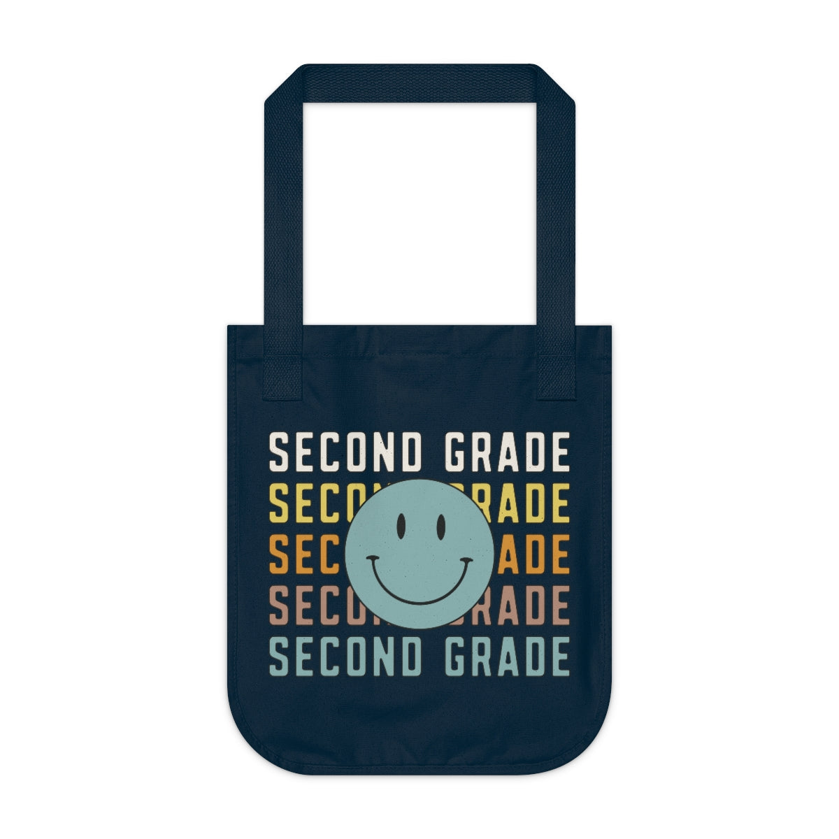 Second Grade Smiley Face Organic Canvas Tote Bag