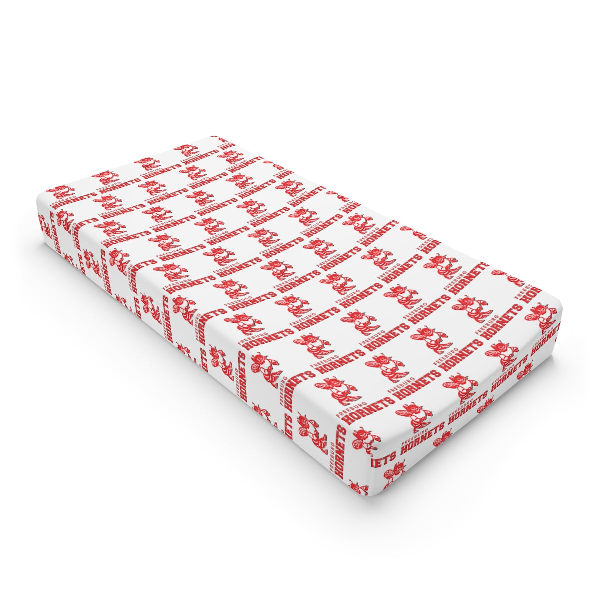 White Freeburg Hornets Baby Changing Pad Cover