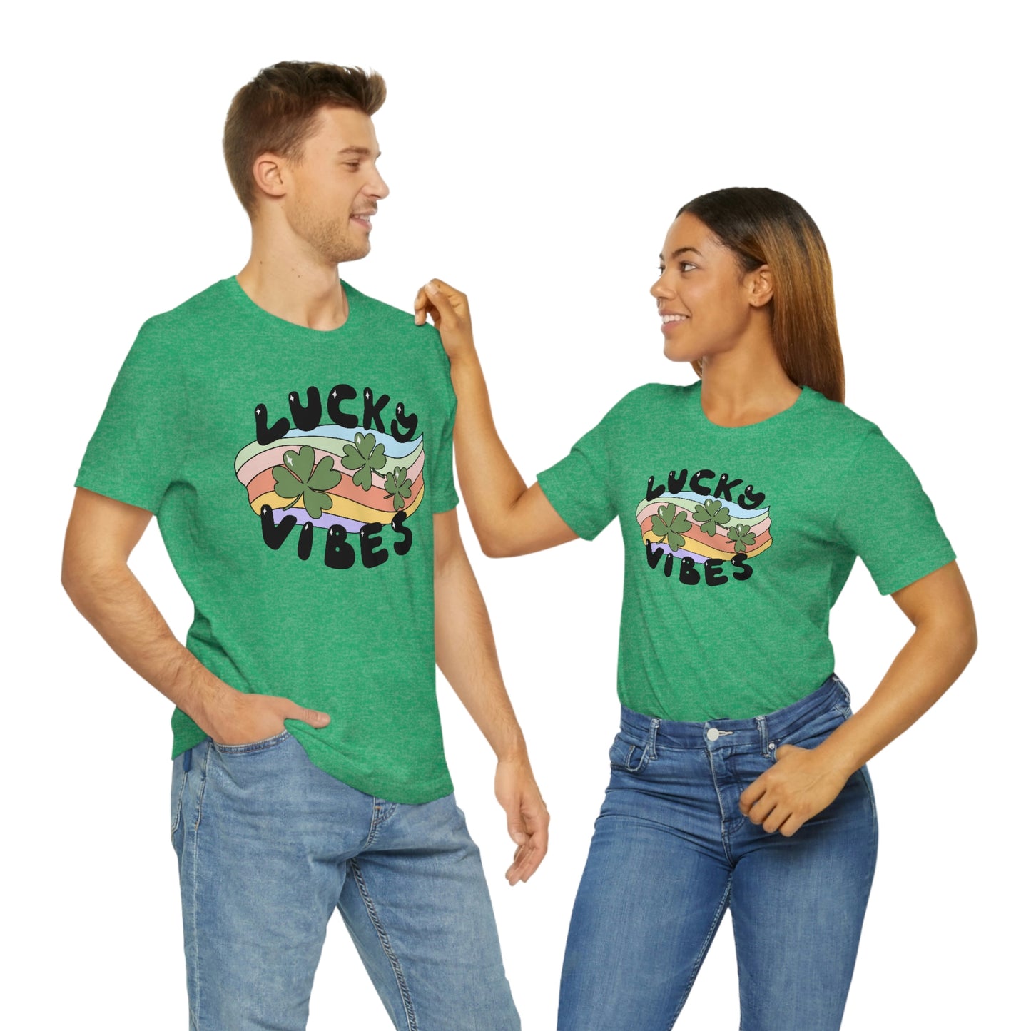 St. Patrick's Day "Lucky Vibes" Unisex Jersey Short Sleeve Tee