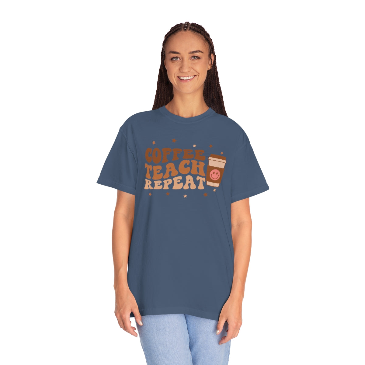 Coffee Teach Repeat Unisex Garment-Dyed Comfort Colors PREMIUM T-shirt