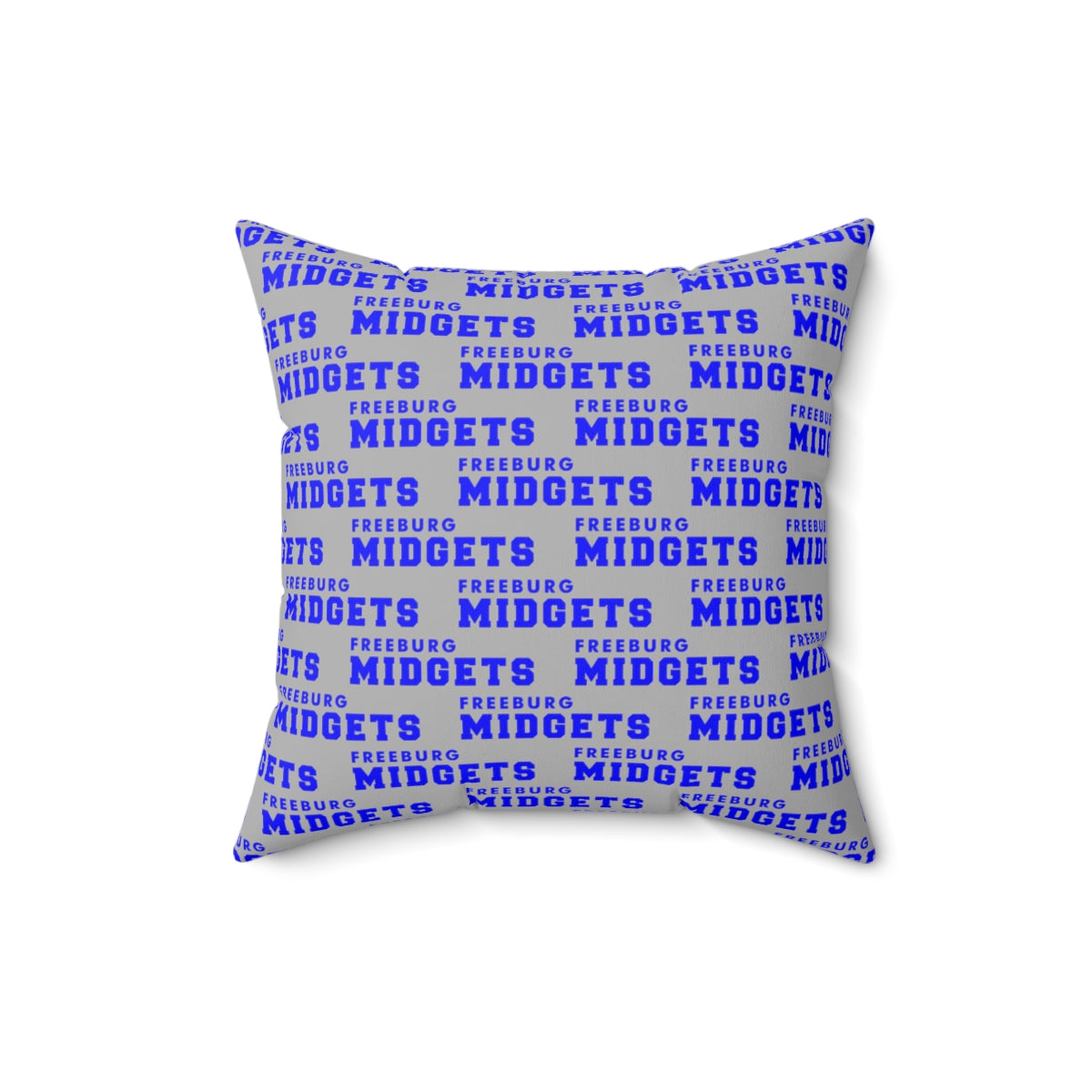 Gray Freeburg Midgets Spun Polyester Square Pillow