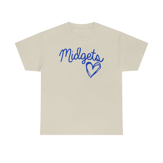 Midget Blue Heart Unisex Heavy Cotton Tee