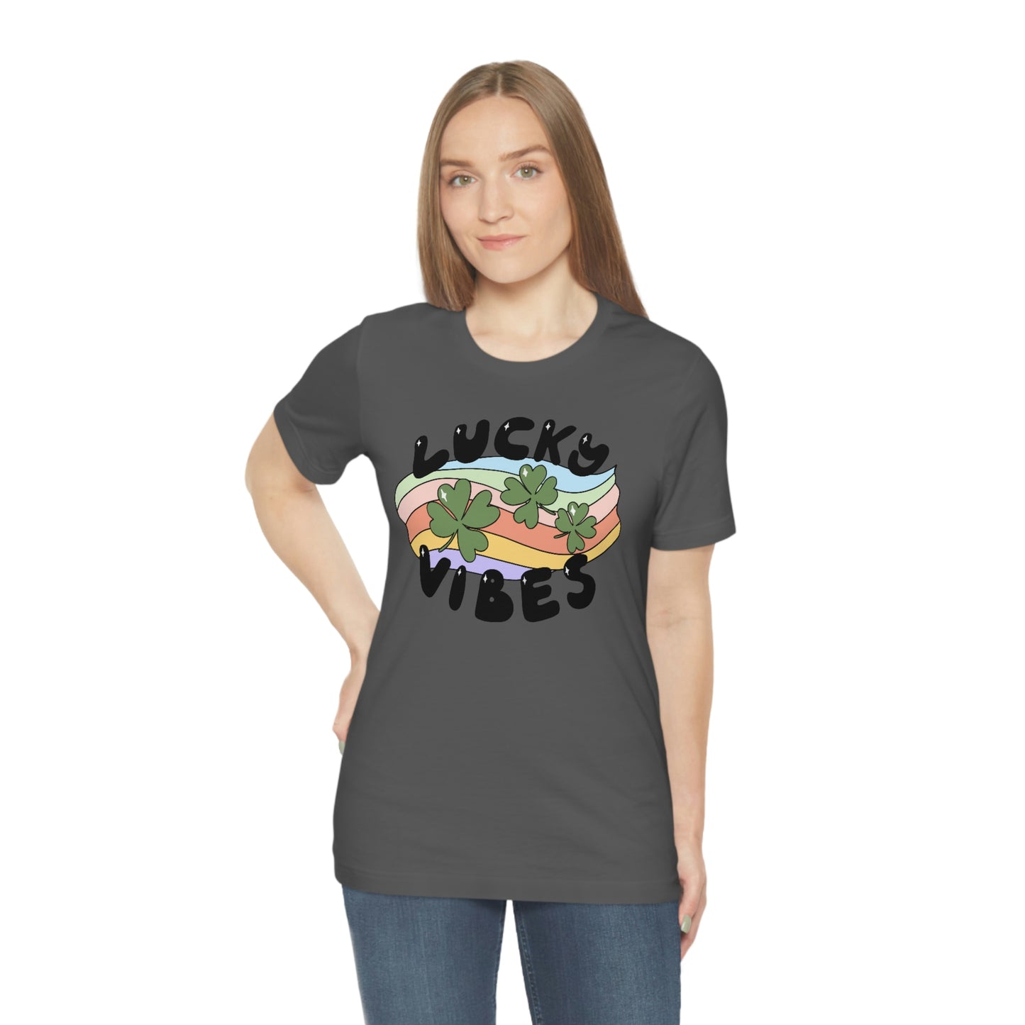 St. Patrick's Day "Lucky Vibes" Unisex Jersey Short Sleeve Tee