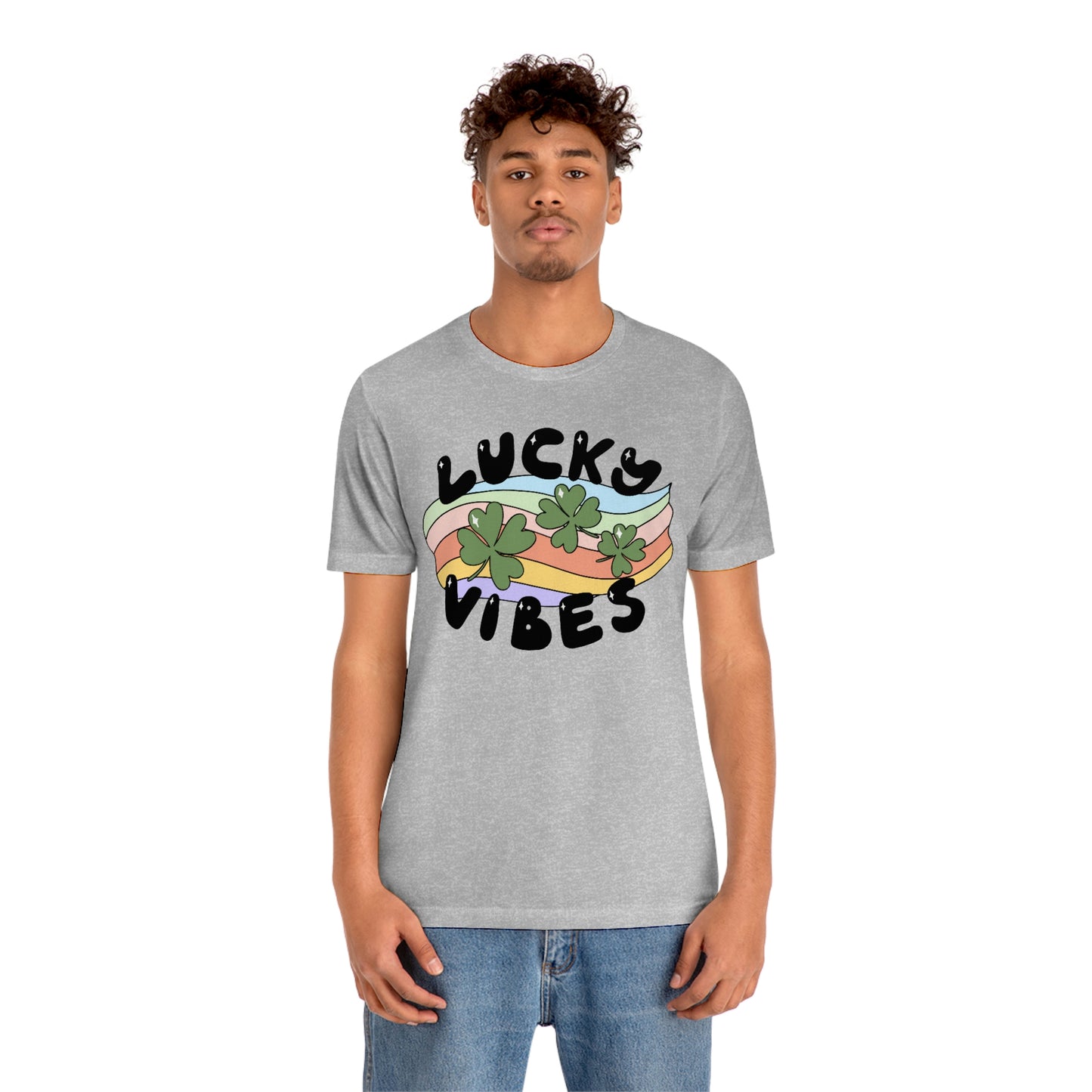 St. Patrick's Day "Lucky Vibes" Unisex Jersey Short Sleeve Tee