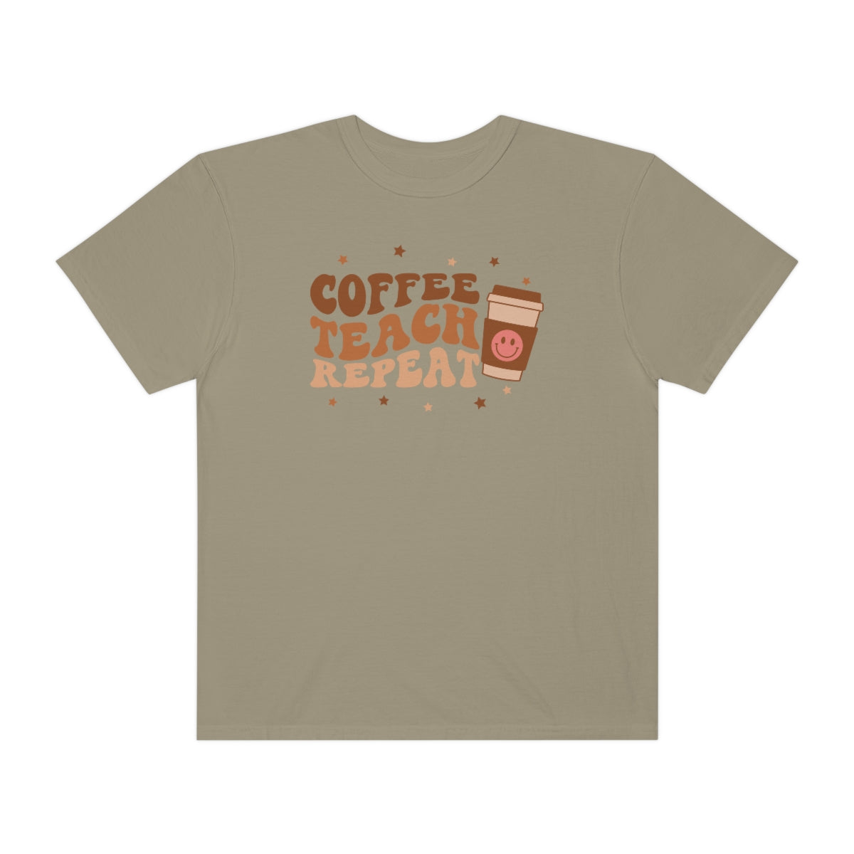 Coffee Teach Repeat Unisex Garment-Dyed Comfort Colors PREMIUM T-shirt