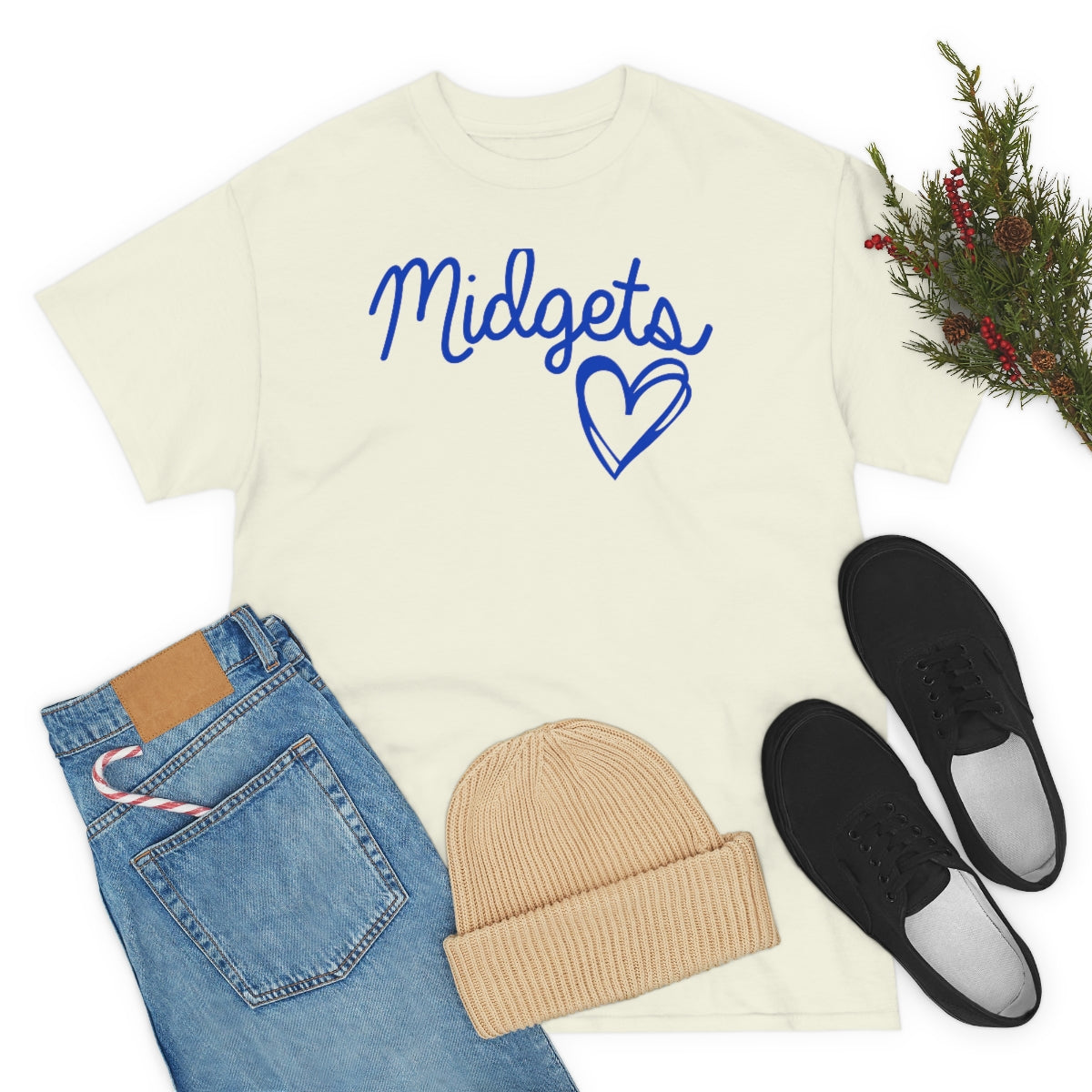 Midget Blue Heart Unisex Heavy Cotton Tee