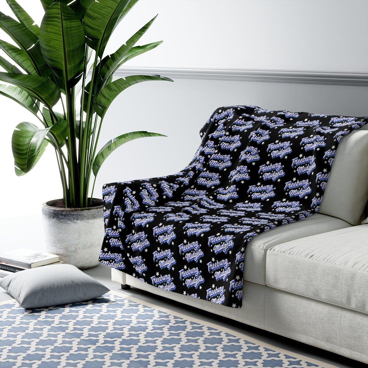 Retro Freeburg Midgets Sherpa Fleece Blanket