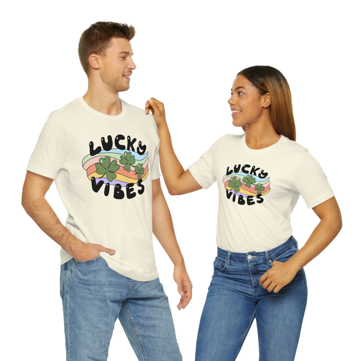 St. Patrick's Day "Lucky Vibes" Unisex Jersey Short Sleeve Tee