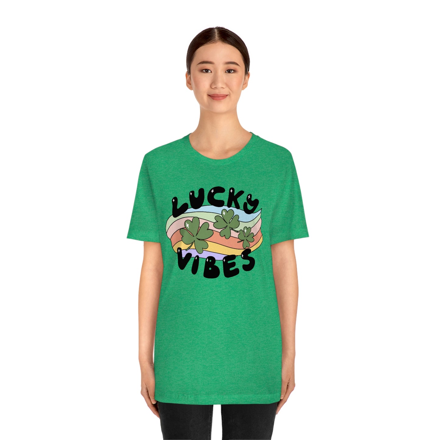 St. Patrick's Day "Lucky Vibes" Unisex Jersey Short Sleeve Tee