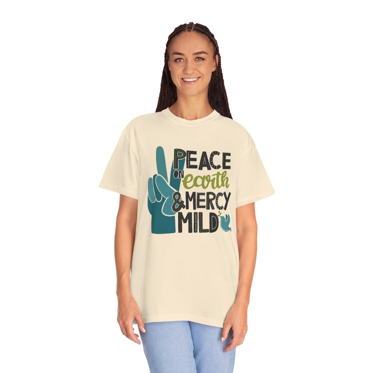 Peace on Earth and Mercy Mild Unisex Garment-Dyed Comfort Colors PREMIUM T-shirt