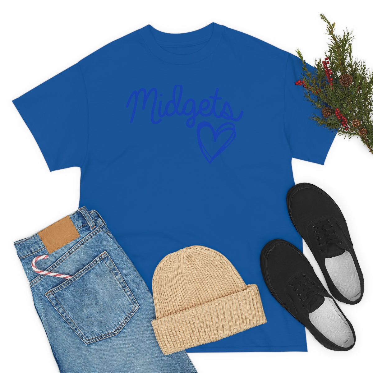 Midget Blue Heart Unisex Heavy Cotton Tee
