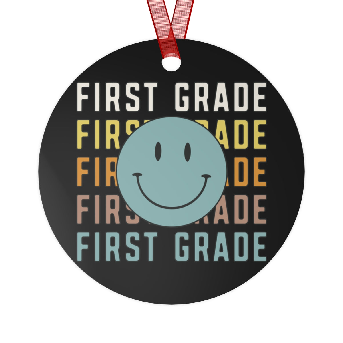 First Grade Black Rustic Boho Metal Ornaments
