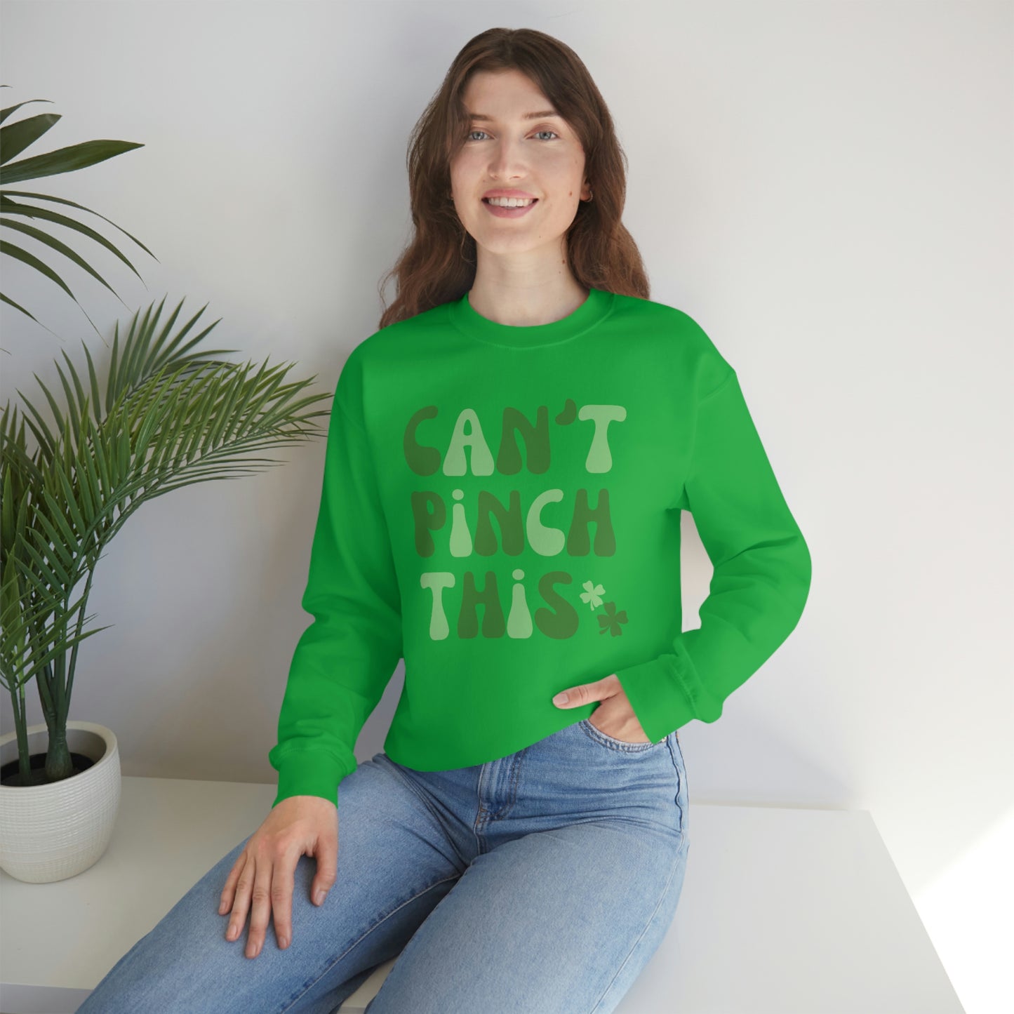St. Patrick's Day "Can't Pinch This" Design Unisex Heavy Blend Crewneck Sweatshirt