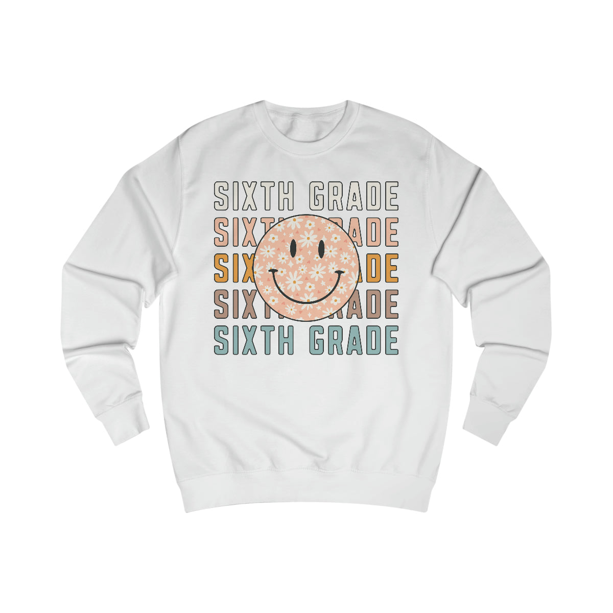 8th Grade Warm Colors Smiley Face Unisex Heavy Blend™ Crewneck Sweatshirt