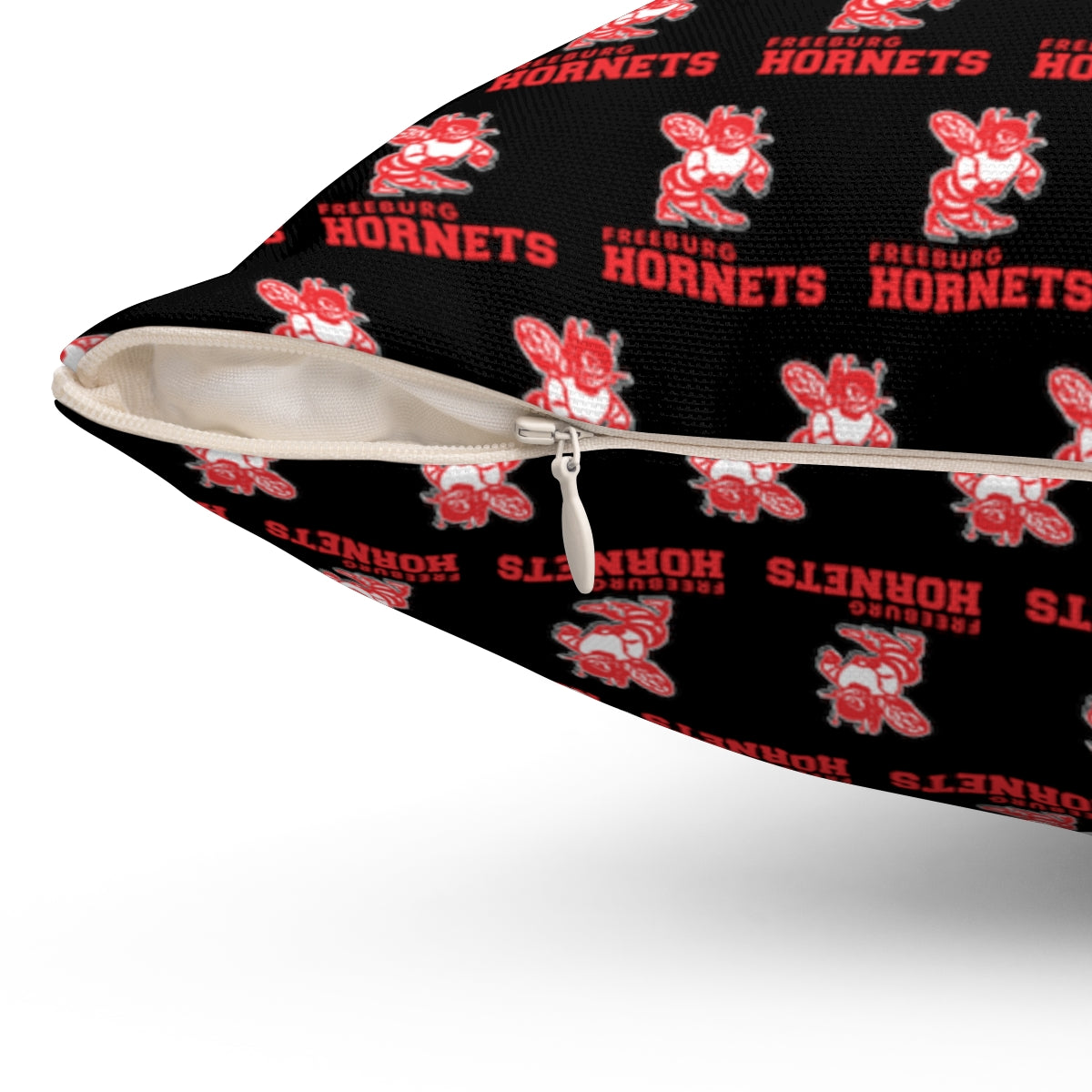 Black Freeburg Hornets Spun Polyester Square Pillow