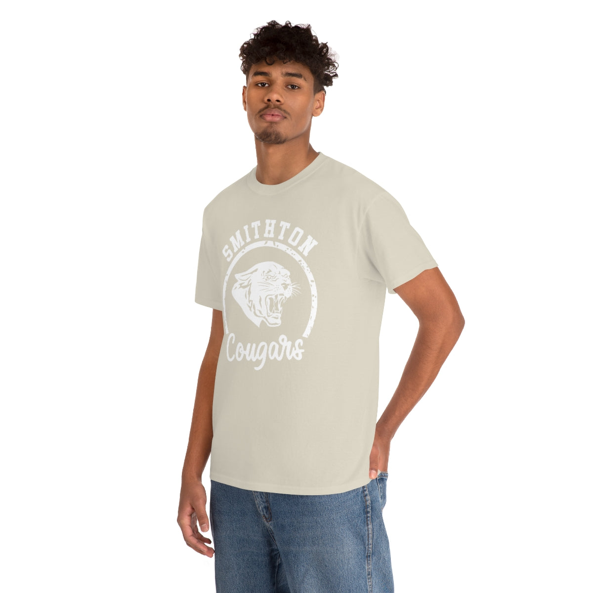 Smithton Cougars - White Imprint Unisex Heavy Cotton Tee