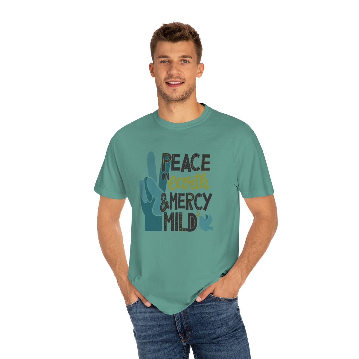 Peace on Earth and Mercy Mild Unisex Garment-Dyed Comfort Colors PREMIUM T-shirt
