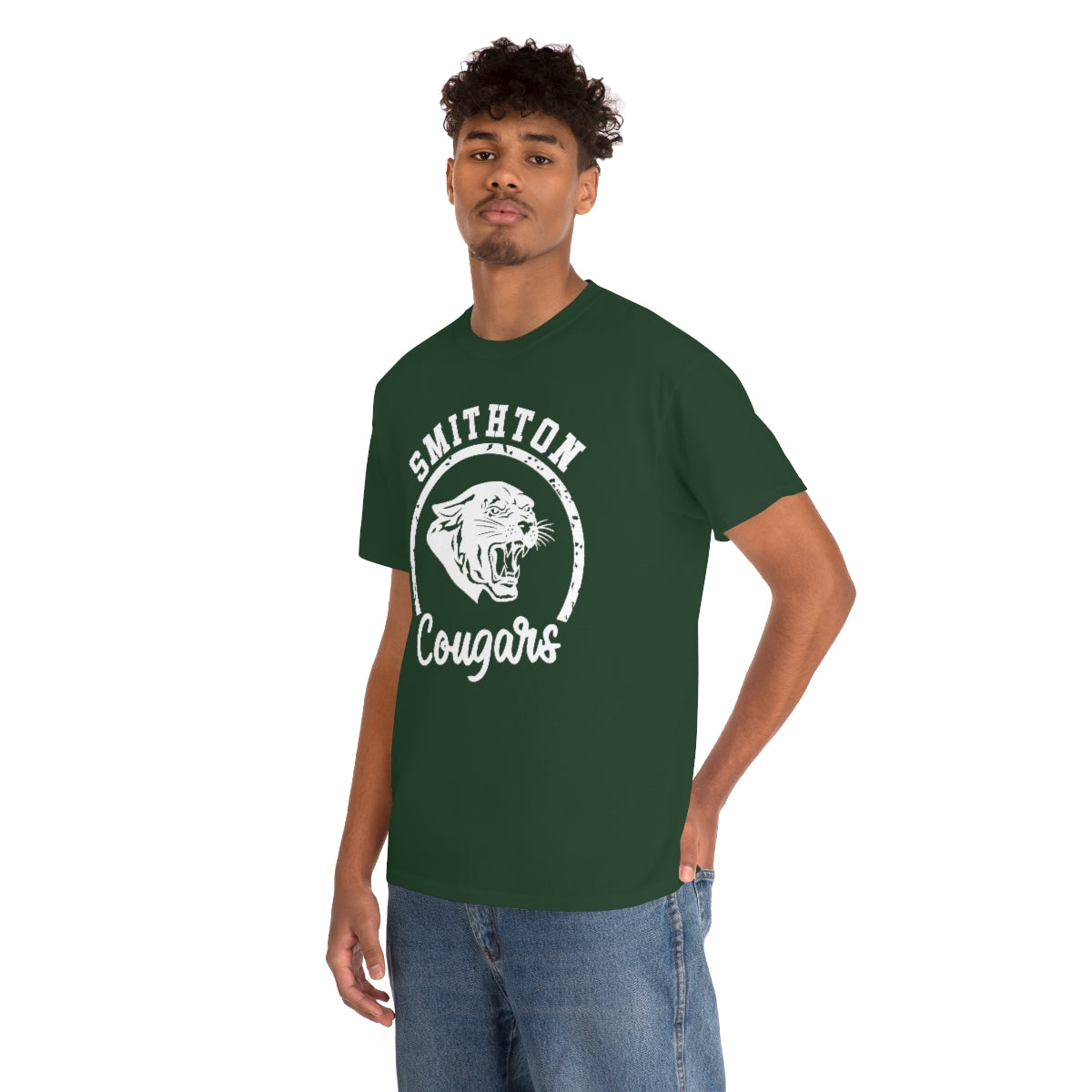 Smithton Cougars - White Imprint Unisex Heavy Cotton Tee