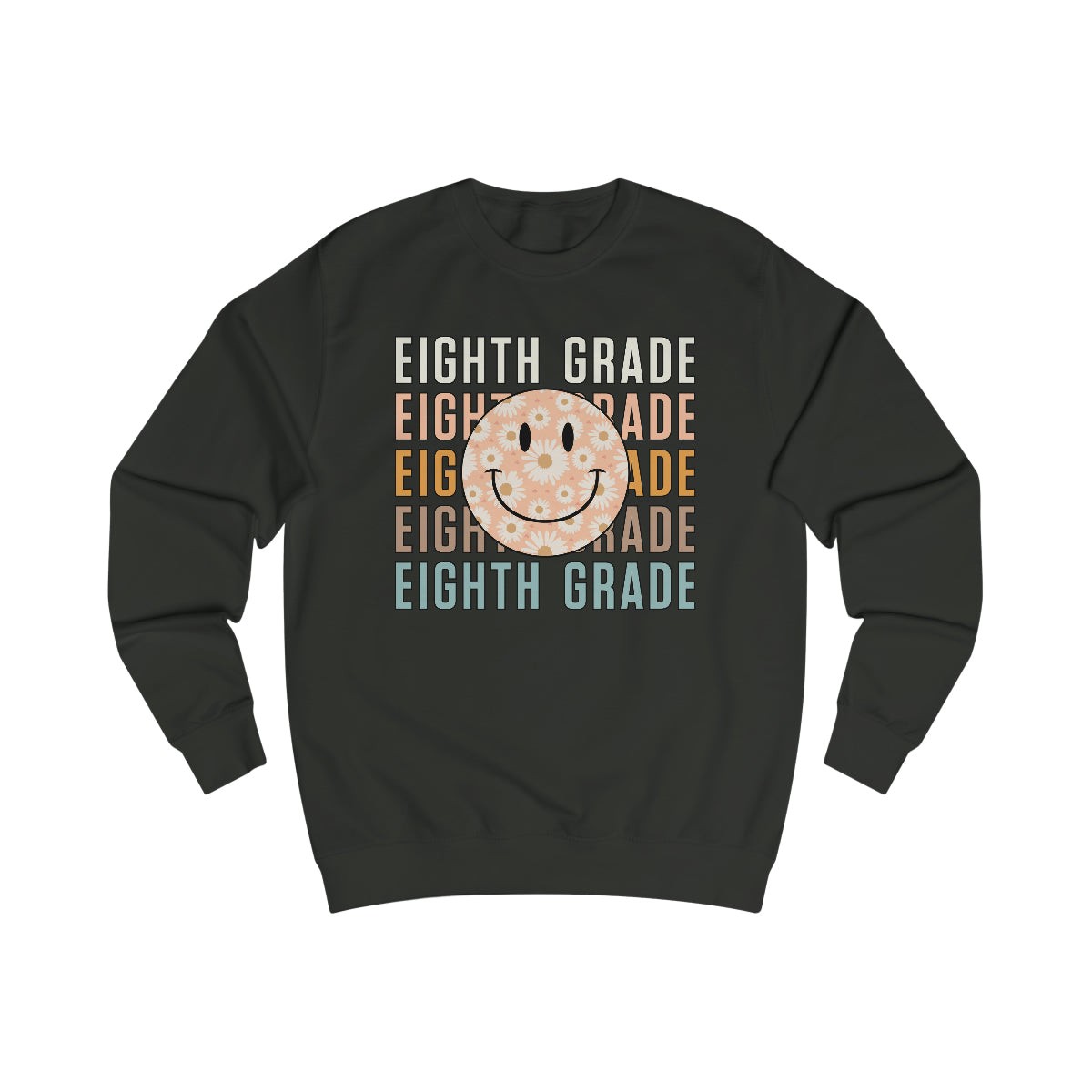 8th Grade Warm Colors Smiley Face Unisex Heavy Blend™ Crewneck Sweatshirt