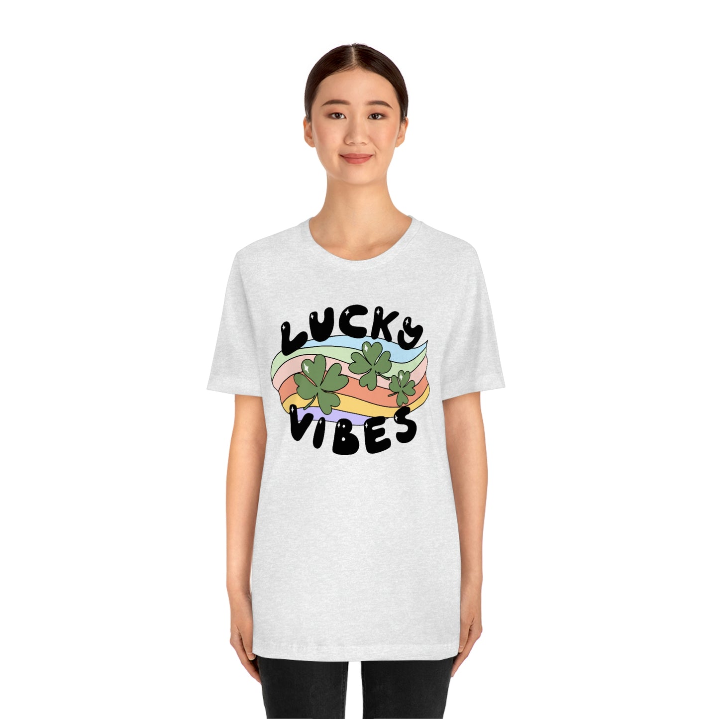 St. Patrick's Day "Lucky Vibes" Unisex Jersey Short Sleeve Tee