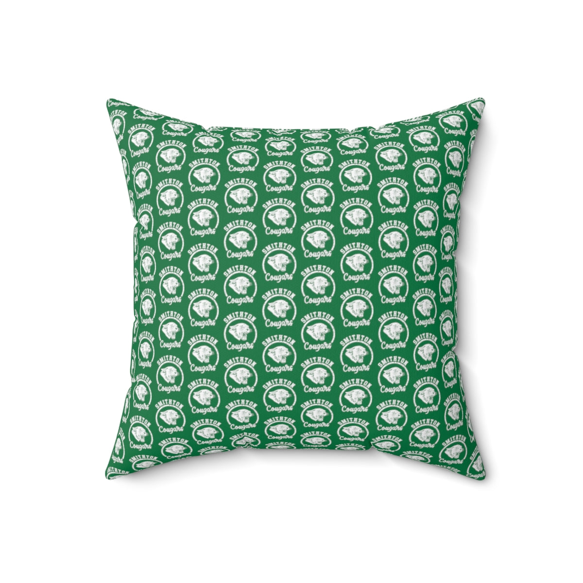 Green Smithton Cougars Pattern Spun Polyester Square Pillow