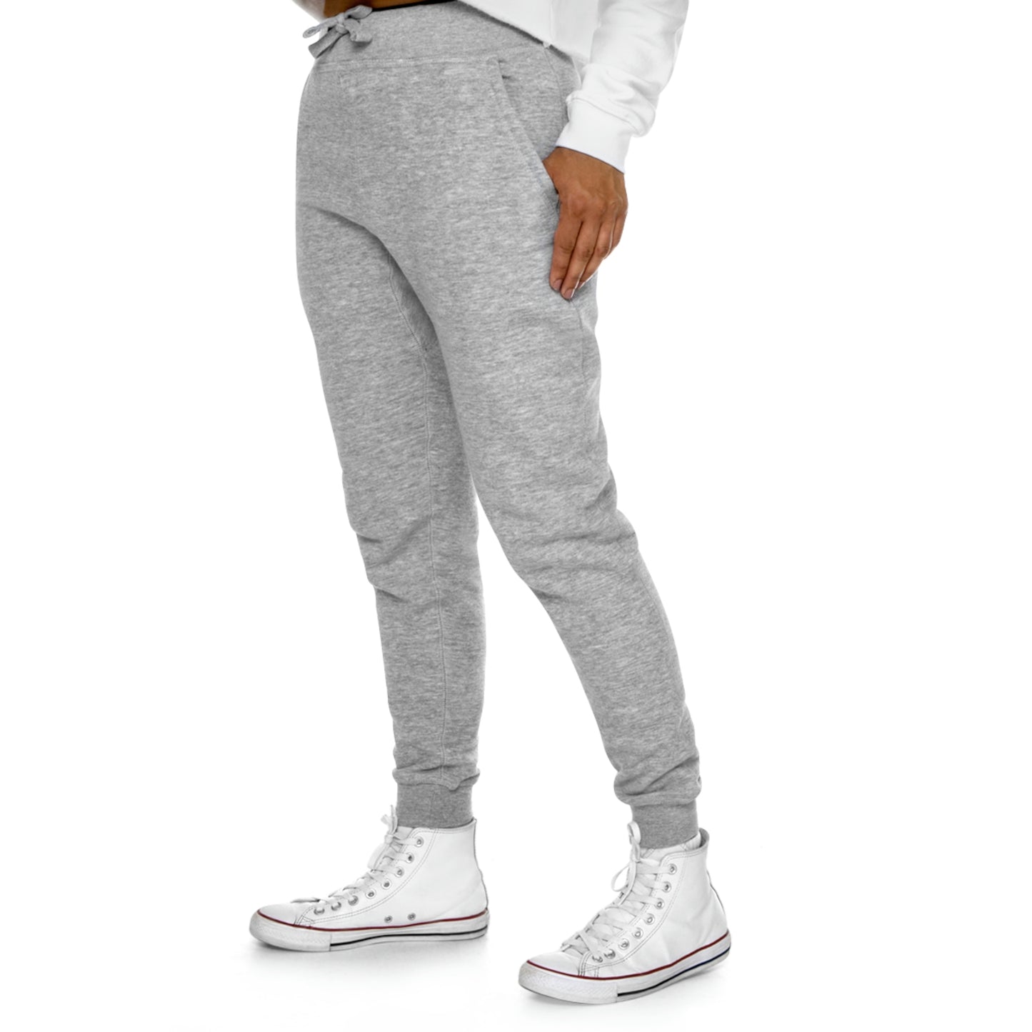 Pink and Red Checkered Board Heart Pattern Premium Fleece Joggers