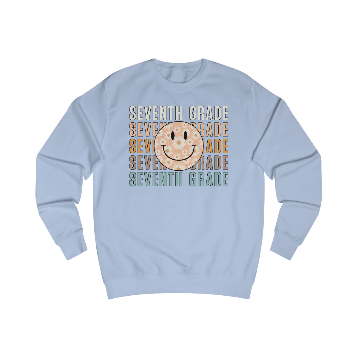 7th Grade Warm Colors Smiley Face Unisex Heavy Blend™ Crewneck Sweatshirt