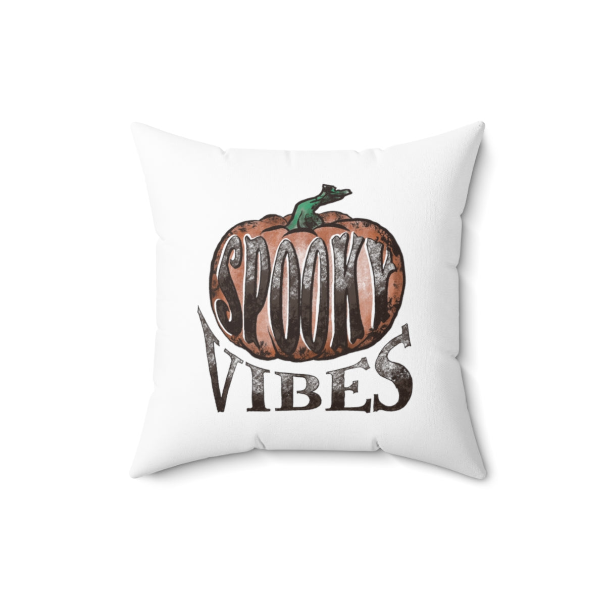 White Spooky Vibes Fall Halloween Spun Polyester Square Pillow