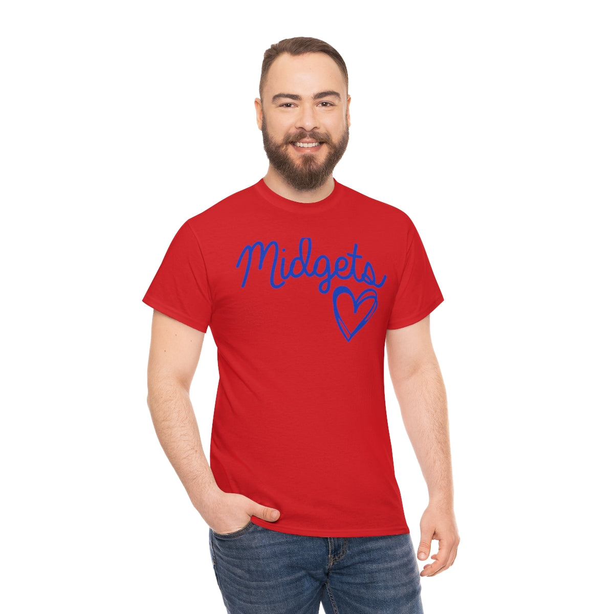 Midget Blue Heart Unisex Heavy Cotton Tee