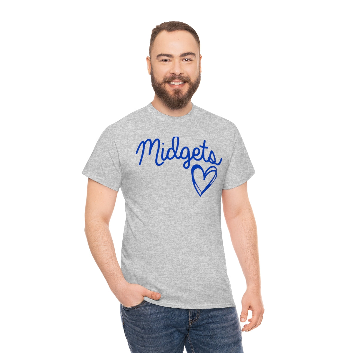 Midget Blue Heart Unisex Heavy Cotton Tee