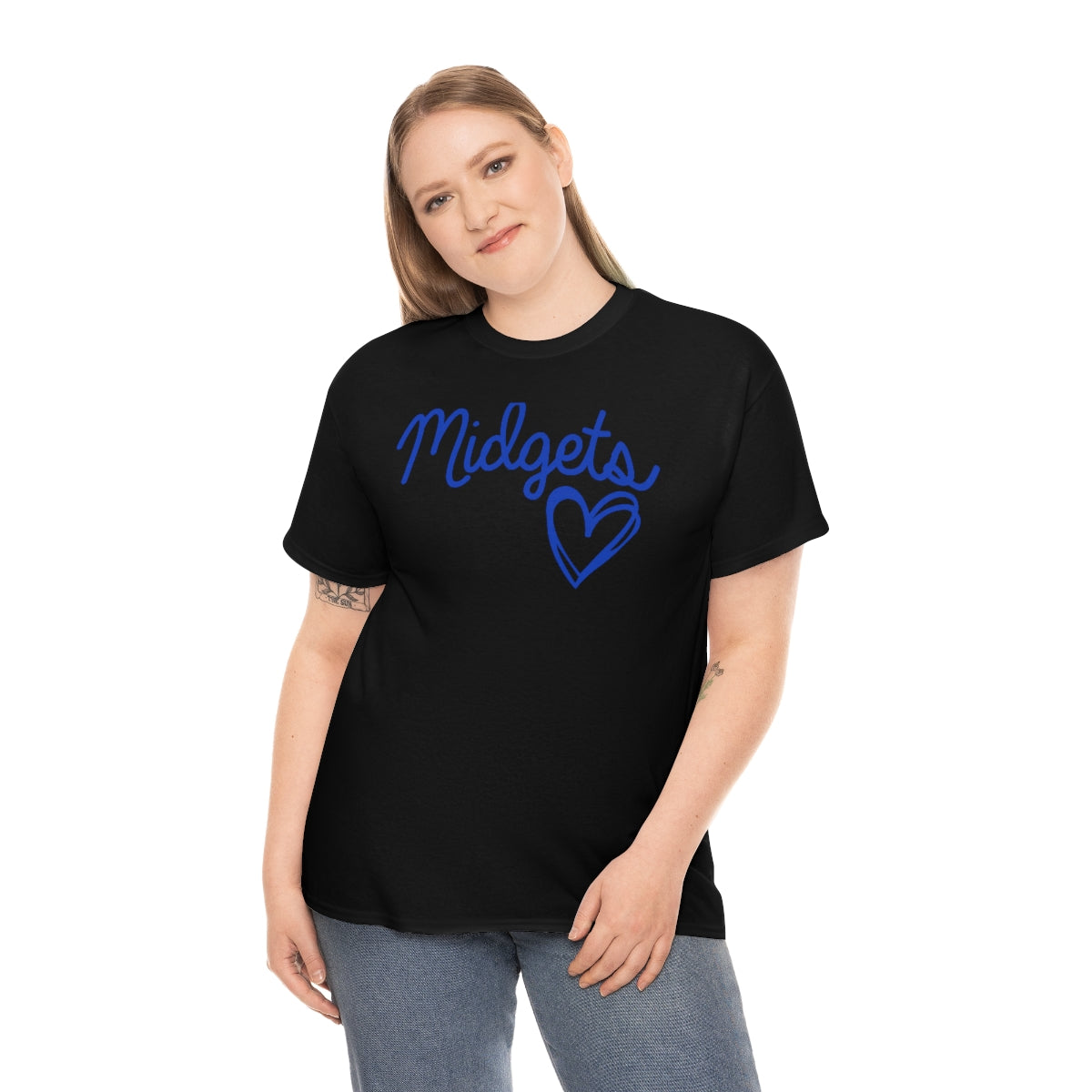 Midget Blue Heart Unisex Heavy Cotton Tee