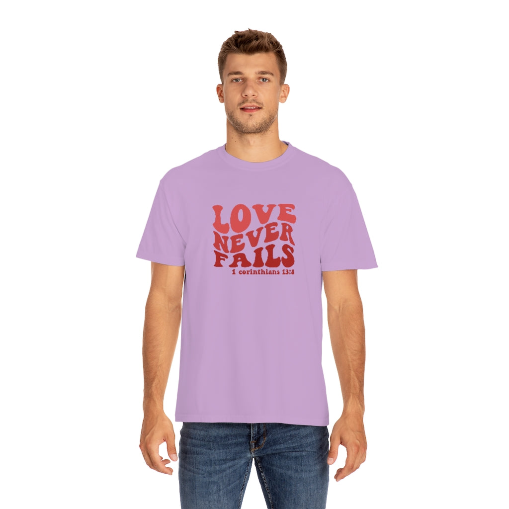 Love Never Fails Unisex Garment-Dyed PREMIUM T-shirt