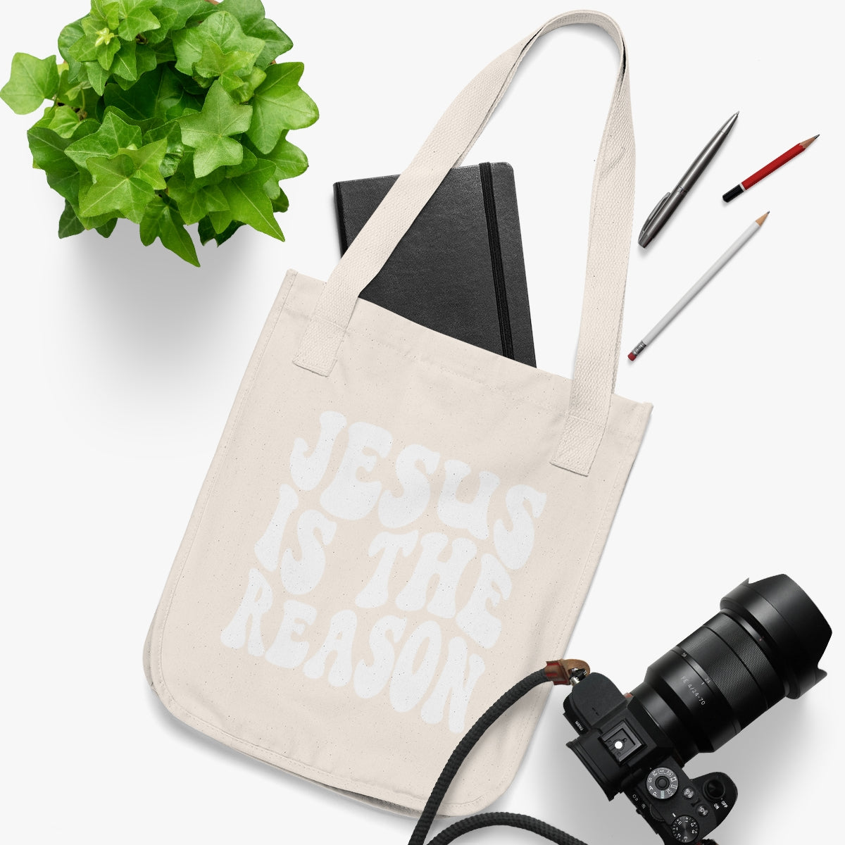 Jesus is the Reason Organic Canvas Tote Bag