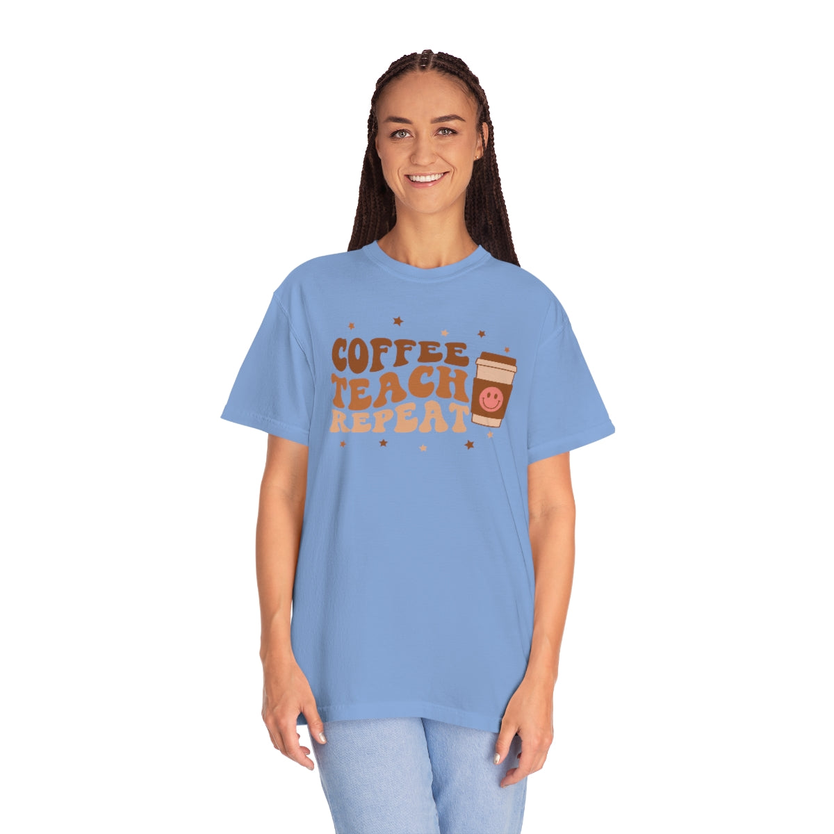 Coffee Teach Repeat Unisex Garment-Dyed Comfort Colors PREMIUM T-shirt