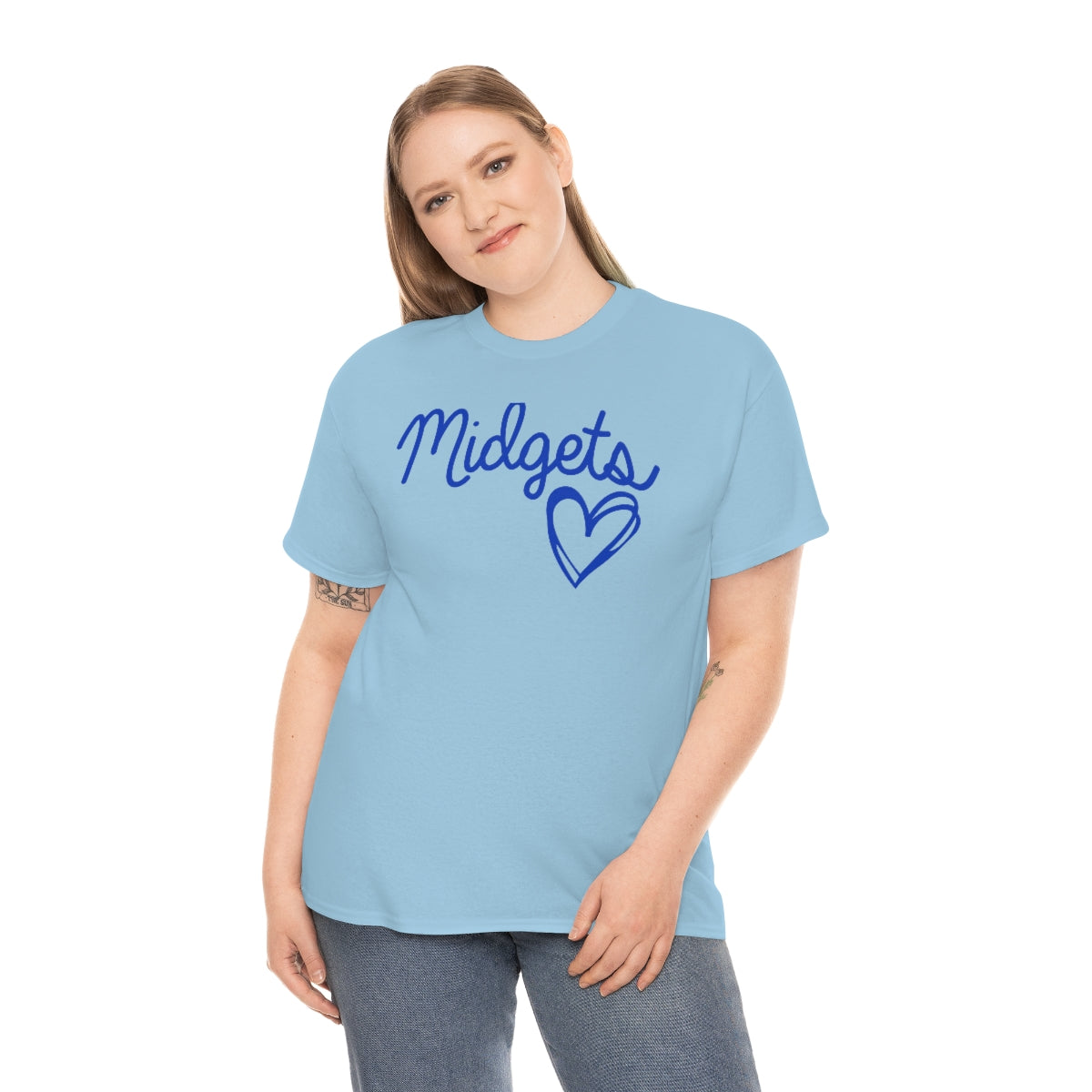 Midget Blue Heart Unisex Heavy Cotton Tee