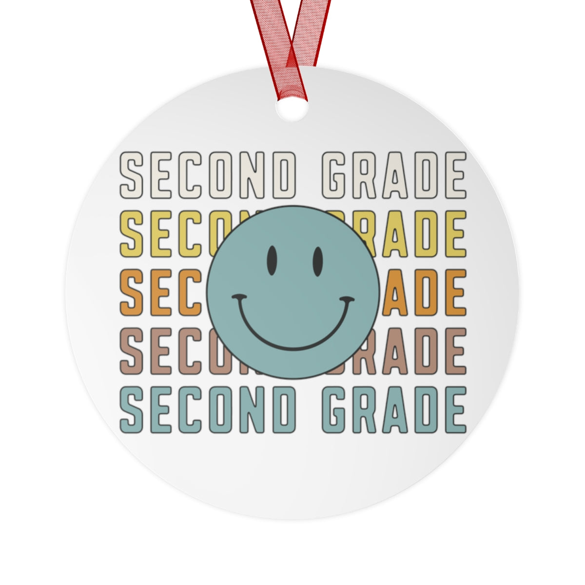 Second Grade White Rustic Boho Metal Ornaments
