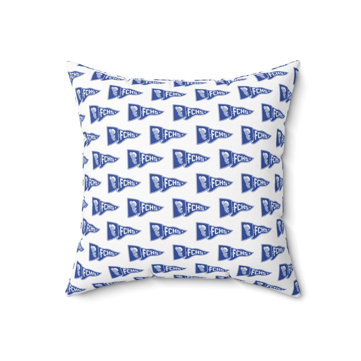 White Freeburg Midgets Pennant Pattern Spun Polyester Square Pillow
